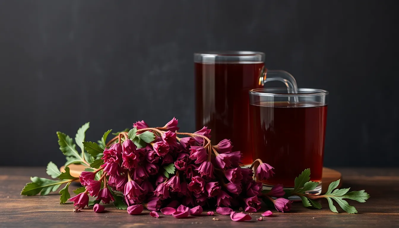 Fresh red chicory arranged against a dark textured background with ample copy space.