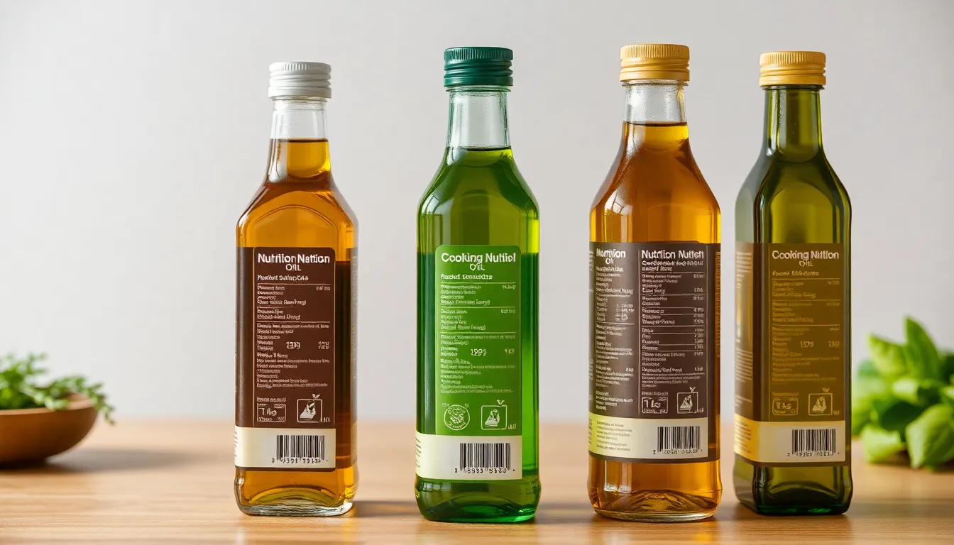 Cooking oil bottles comparison nutrition