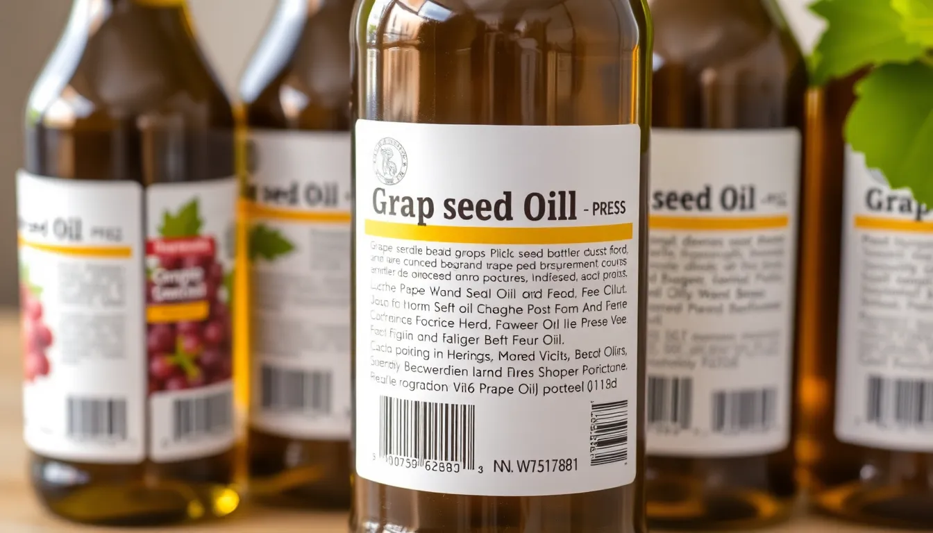 Grape seed oil bottle press extract