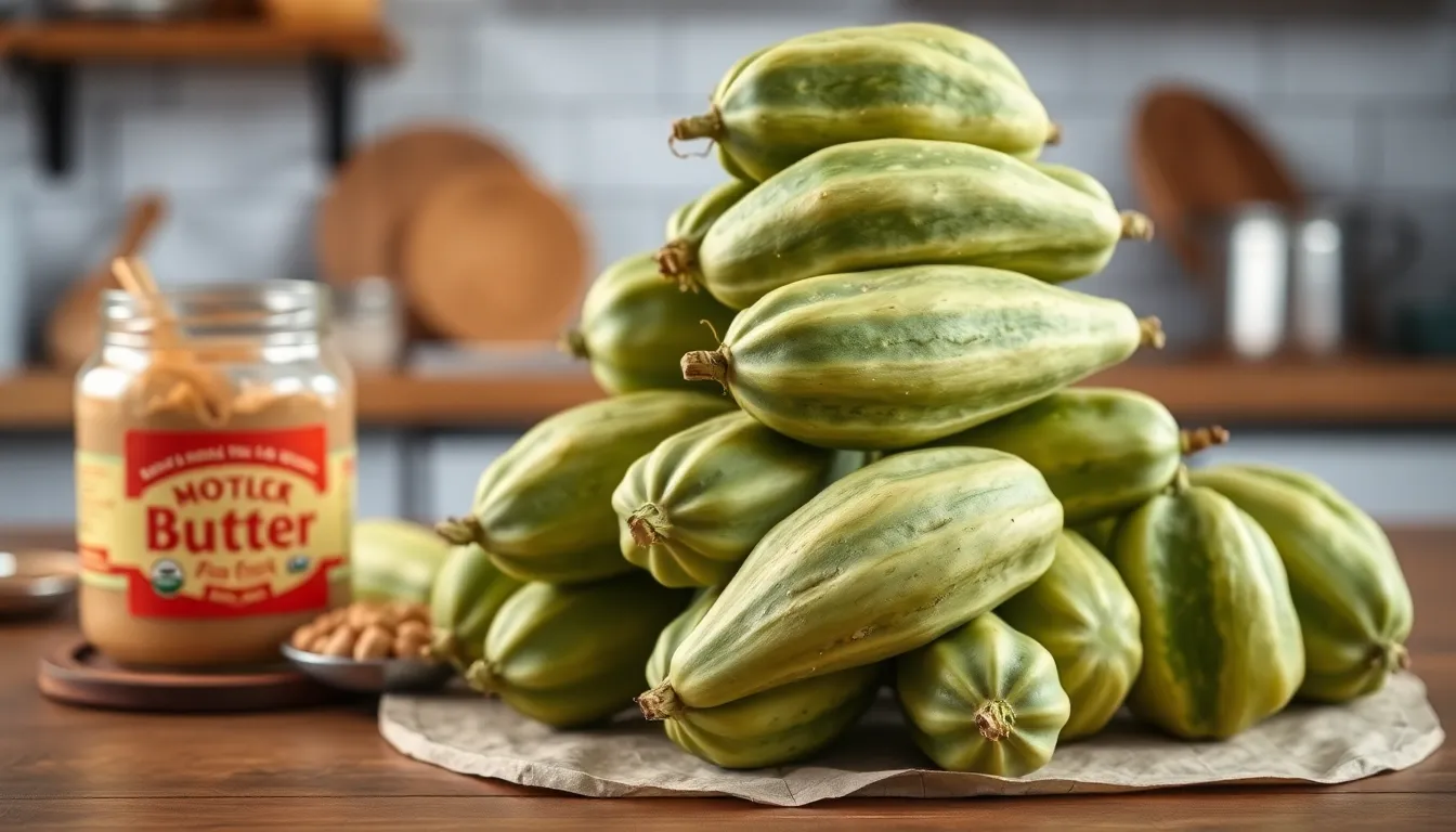 A detailed photograph showcasing fresh green bitter melon fruits in a stack.