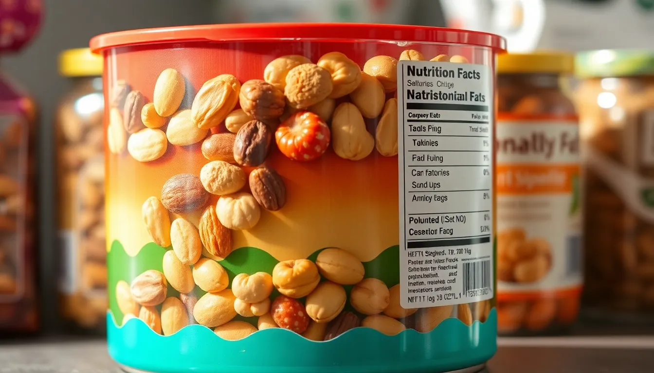 Colorful container of mixed nuts and seeds showing healthy fat sources for nutrition.