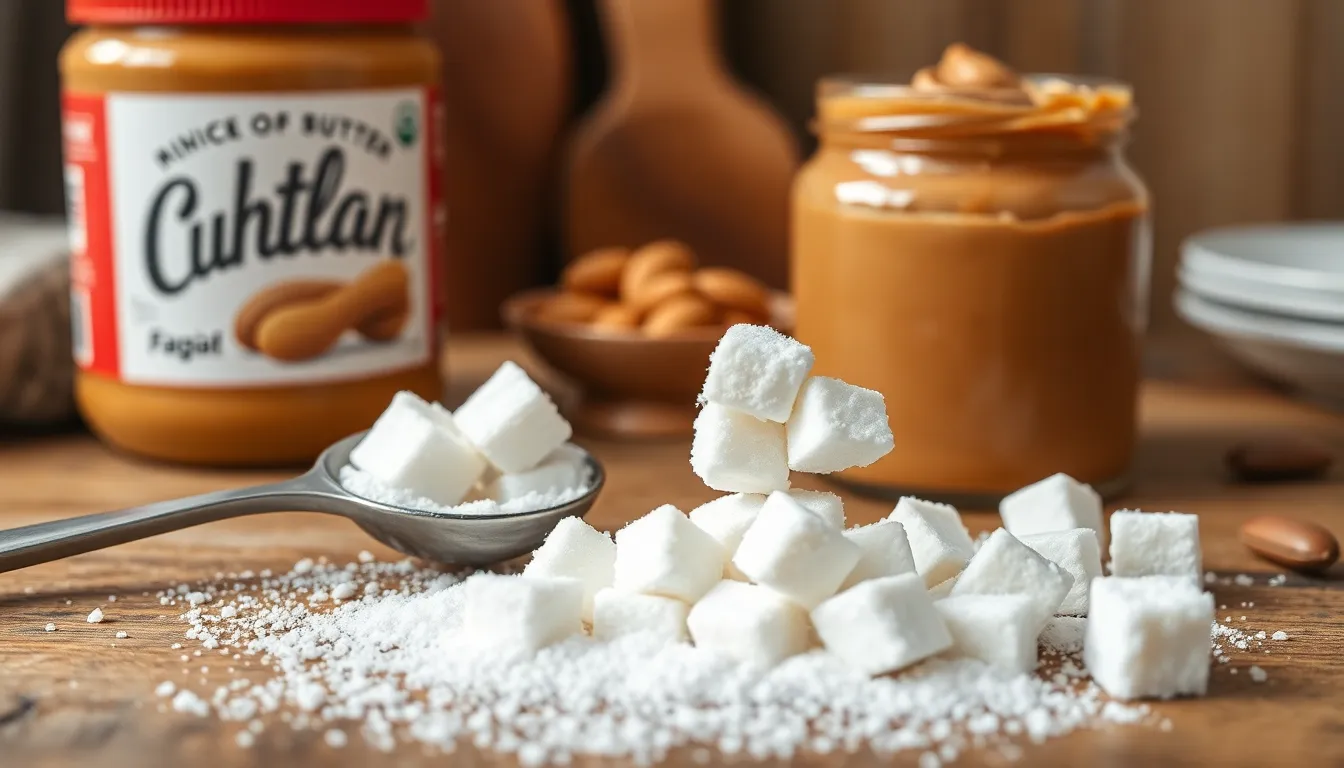 sugar cubes spoon sweet white ingredient