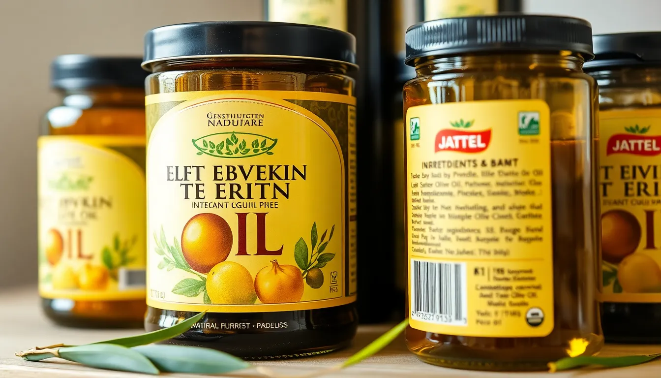 Close-up of extra virgin olive oil tin and jars, emphasizing natural Turkish products.