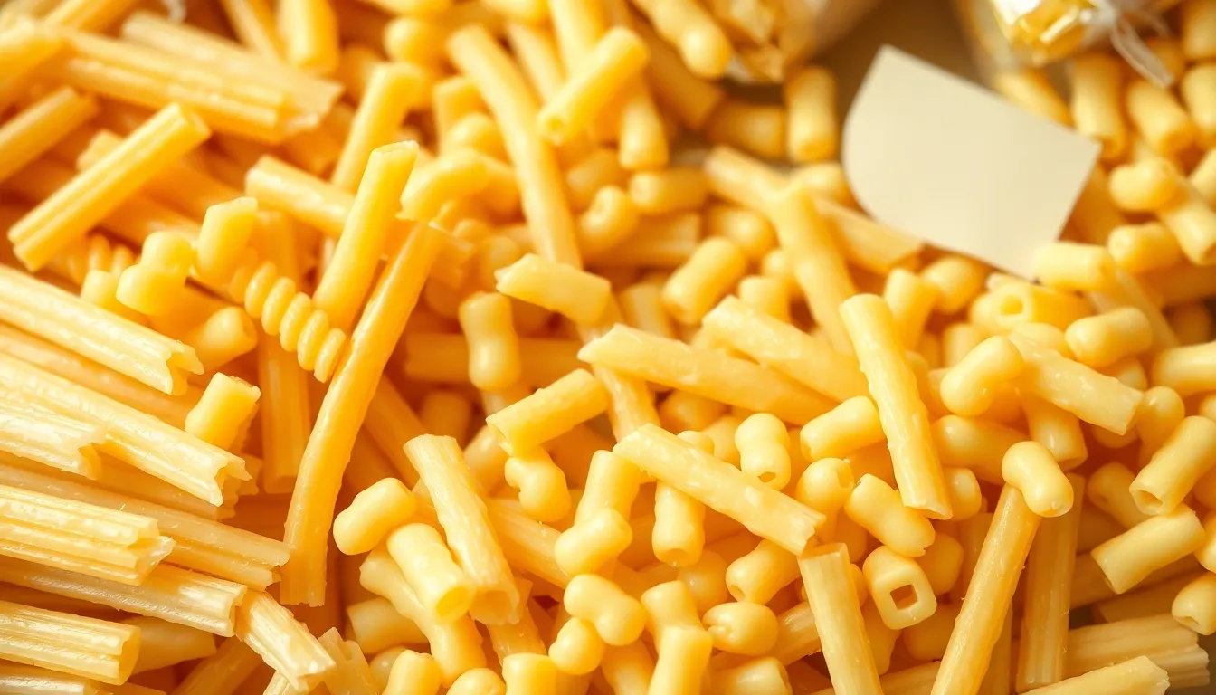 Close-up image of assorted uncooked pasta varieties. Perfect for food and culinary content.
